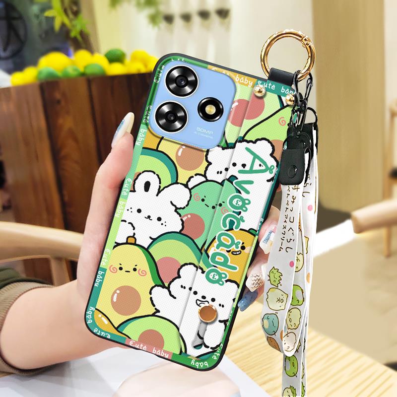 Back Cover Cartoon Phone Case For ZTE Blade A73 4G/V50 Smart Cute Kickstand Wristband Shockproof Waterproof Soft case