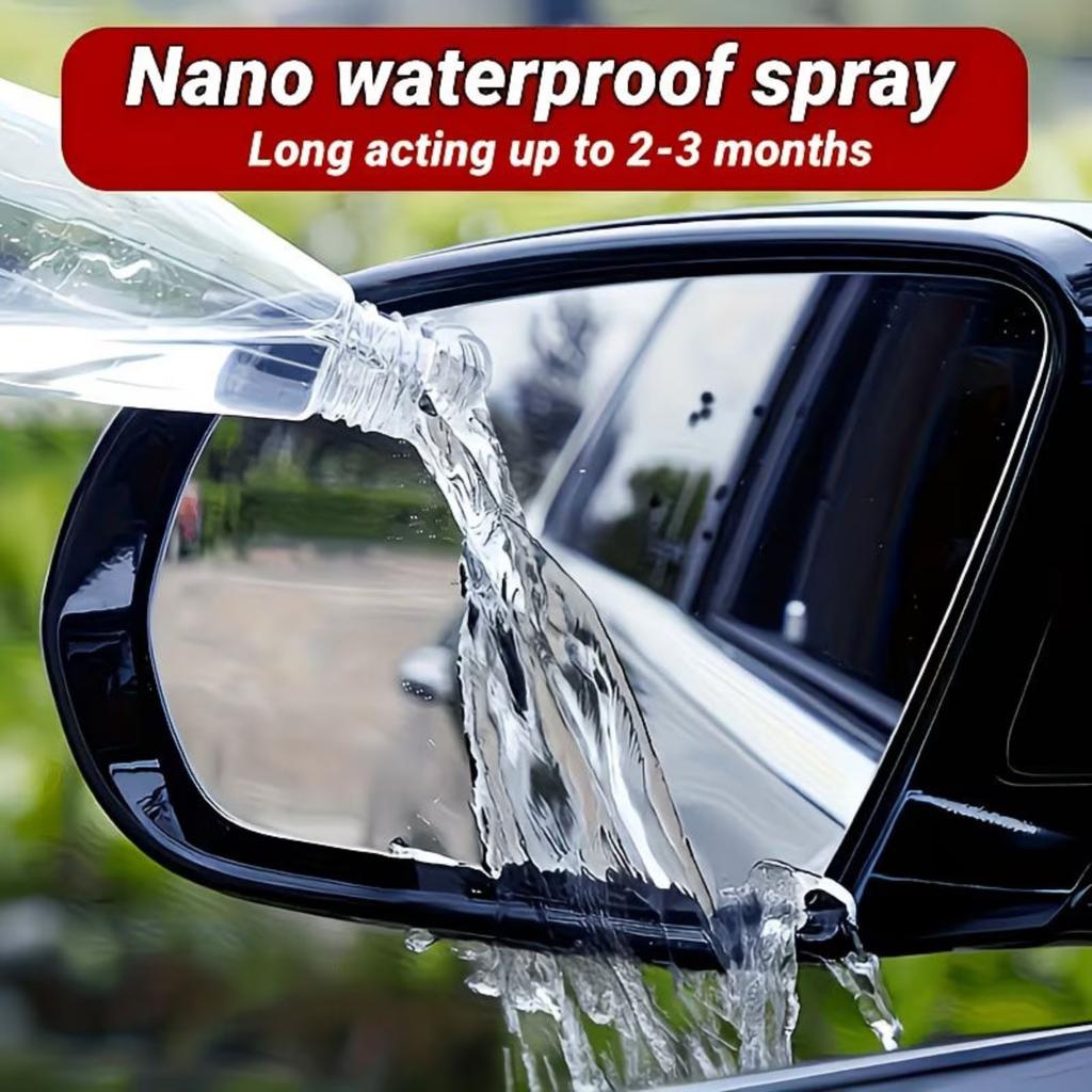 Car Glass Hydrophobic Water Repellent Spray 100ml with Microfiber Cleaning Cloth for Automotive Windshield and Window Protection