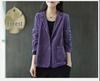 Spring 2023 Women's Corduroy Suit Collar Jacket - Retro Casual Solid Color Long Sleeve Outerwear