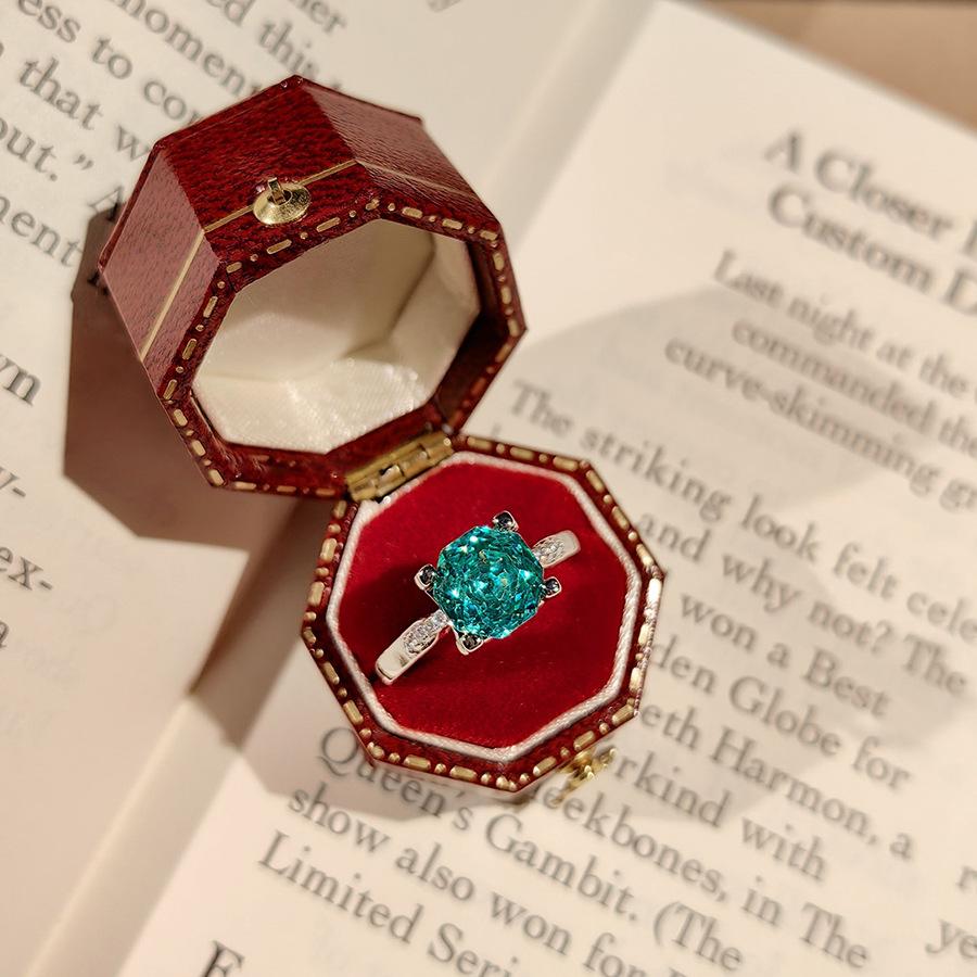 Classic Bull Head Star Anise Rose Cut Paraiba Pendant Necklace Colorful Diamond Stud Earrings Pink Diamond Ring Sea Blue Bracelet