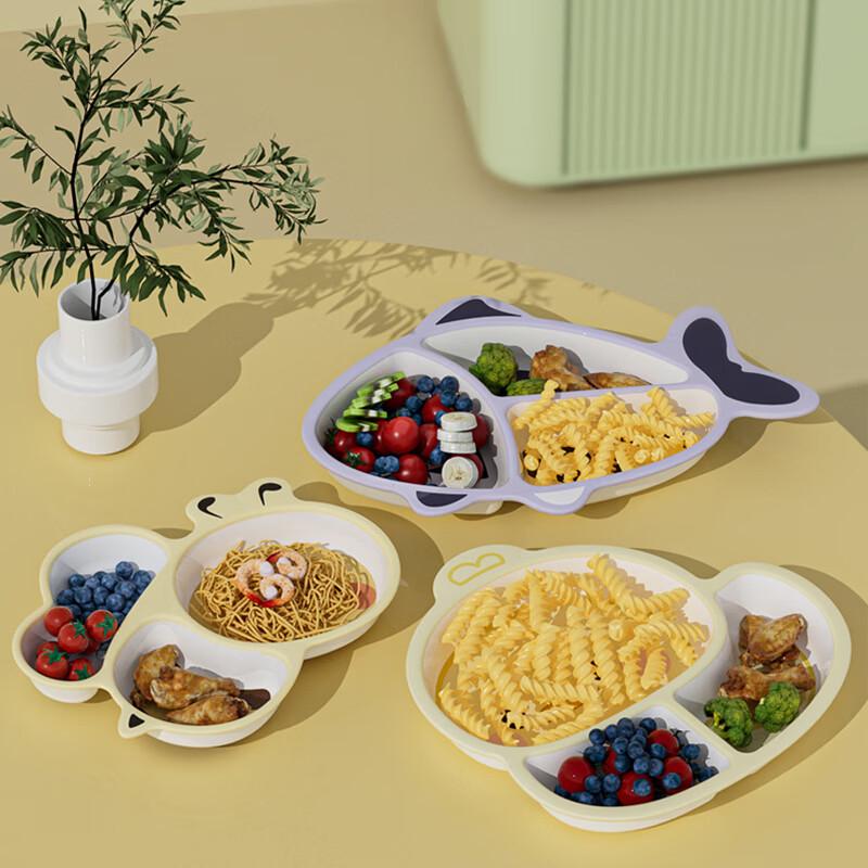 SHALL Kids Panda Divided Melamine Plate with Spoon