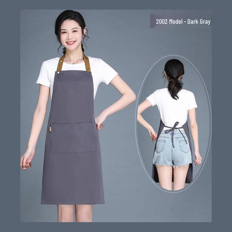Adjustable Waterproof & Oil-proof Printed Apron with Logo and Text, Thickened Material, Stain-resistant, with Neck Strap.