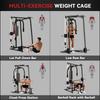 3-in-1 Smith Machine with Dual Cable Pulley System, Chest Press Station, 17-Level Squat Rack and Barbell Bar