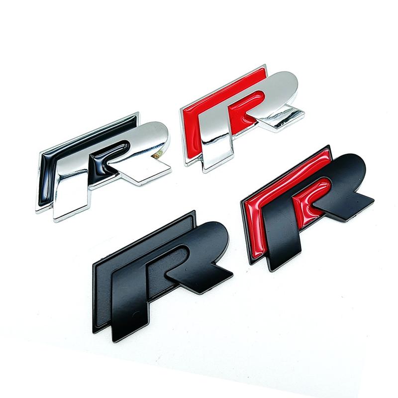 EPYFH1 3D Metal Car Grilles Emblem For Volkswagen VW RLine GTI Polo Golf Caddy Passat Tiguan Jetta Auto Trunk Fender Mark Label Sticker
