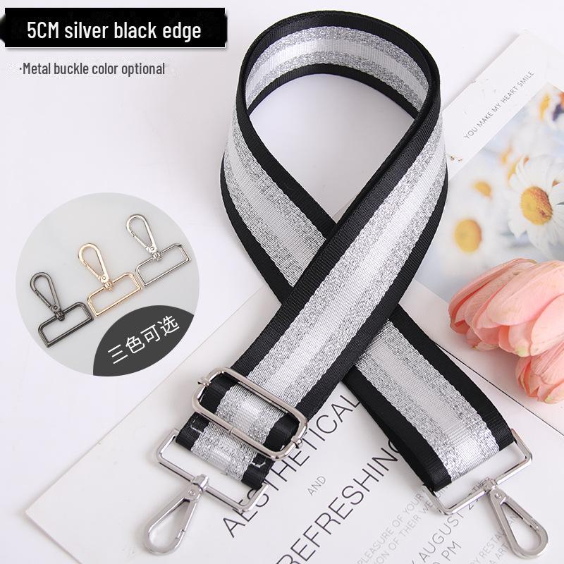 

Регулируемый широкий ремень для сумки золотого и серебряного цвета шириной 5 см: Универсальный аксессуар на плечо для женщин Light Gold Buckle