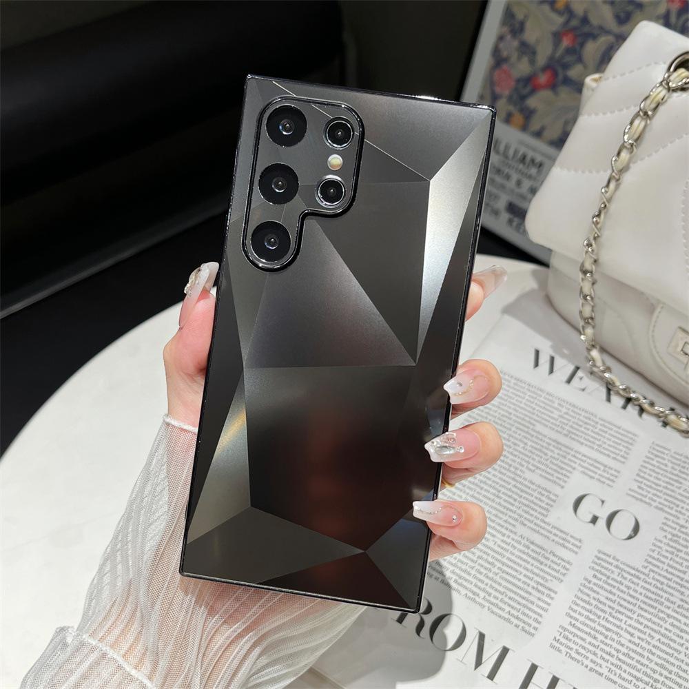Custodia in Acrilico con Motivo a Diamanti, Amica della Pelle, Cover Antiurto per Samsung S26 Ultra / S24 Ultra / A14 / A56