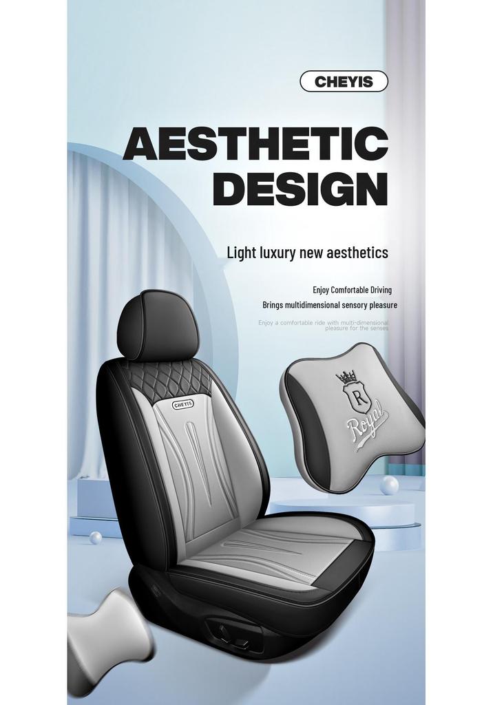 Leather Car Seat Cushion Cover - Full Coverage, All-Season Style