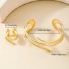 Fashion Temperament Personalized Metal Hollow Line Three-layer Winding Opening Women's Ring Bracelet Set