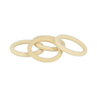 4 ROUND RINGS - WOOD - 48X5.5 MM - JEWELRY