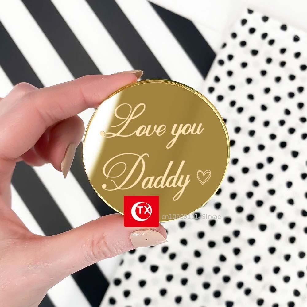 10/5pcs  Happy Father's Day Cake Topper Acrylic Gold Super Best Dad Cake Decor for Father Birthday Party Cupcake Decor