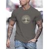 Men's Tree Graphic T-Shirt - 100% Polyester Casual Summer Wear with Round Neckline, Short Sleeves, and Smooth Fabric Texture