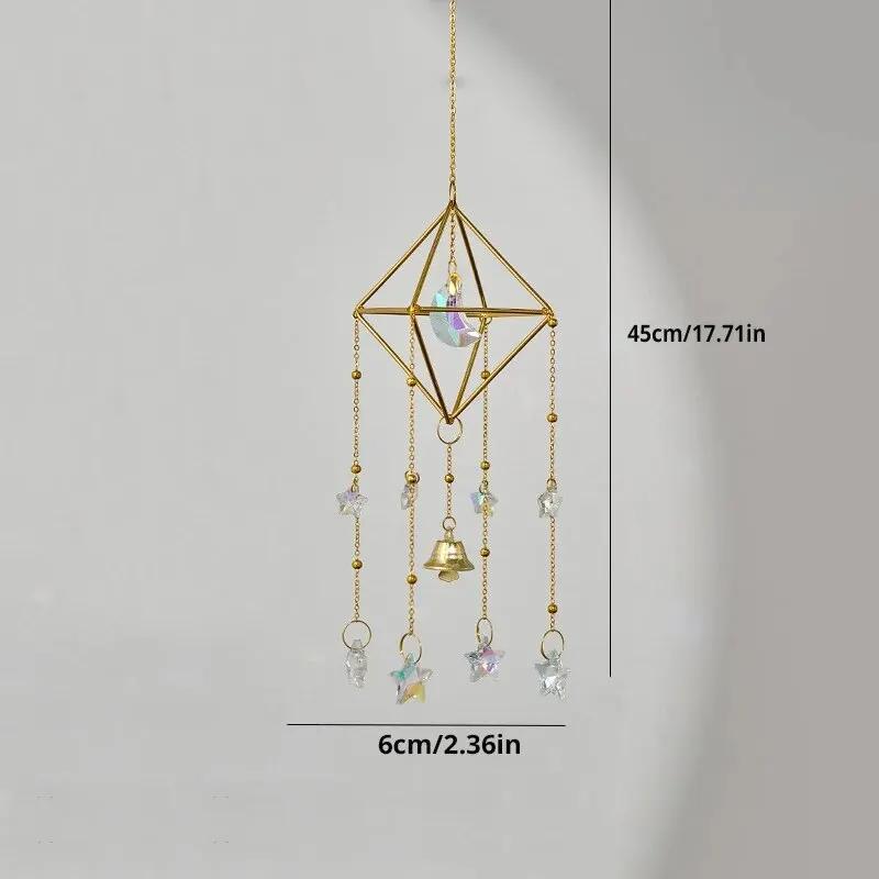 1 Piece, Colorful Metal Rainbow Star Moon Wind Chimes, Sun Catcher Outdoor Window Home Decoration Garden Car Pendant