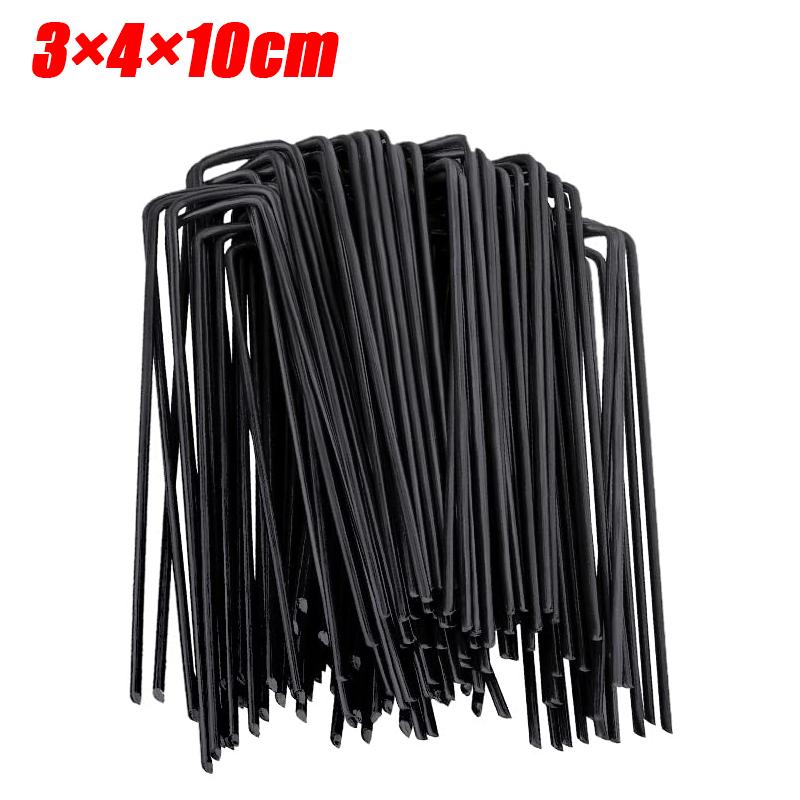 

Multifunctional U-shaped Garden Turf Nails Black Green Heavy-duty Fence Tubing Stakes Sod Staples Pins Metal Ground Nail Tools 10pcs