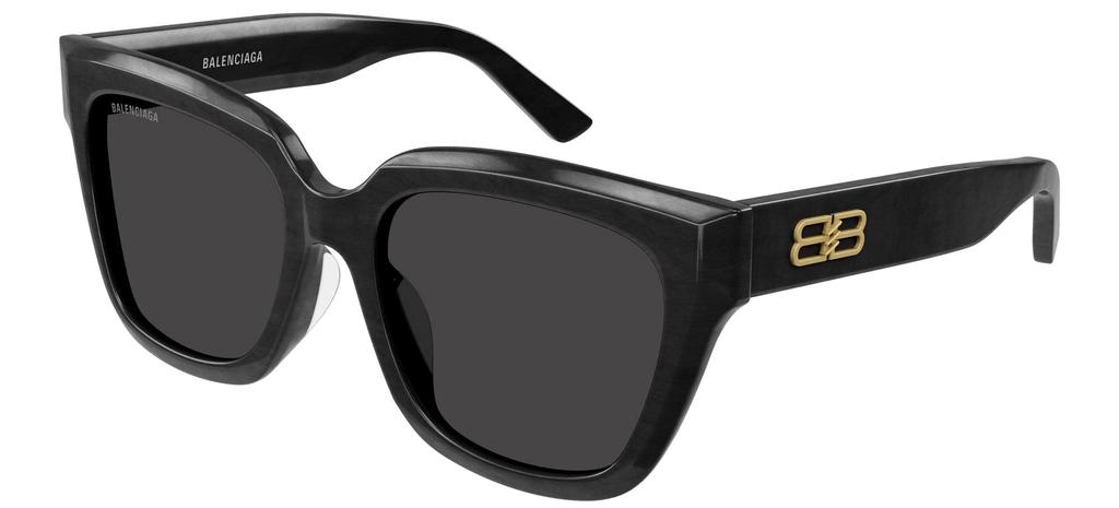 Balenciaga Asian BB0237SA Women's Sunglasses, Fit, 001, Black/Gray