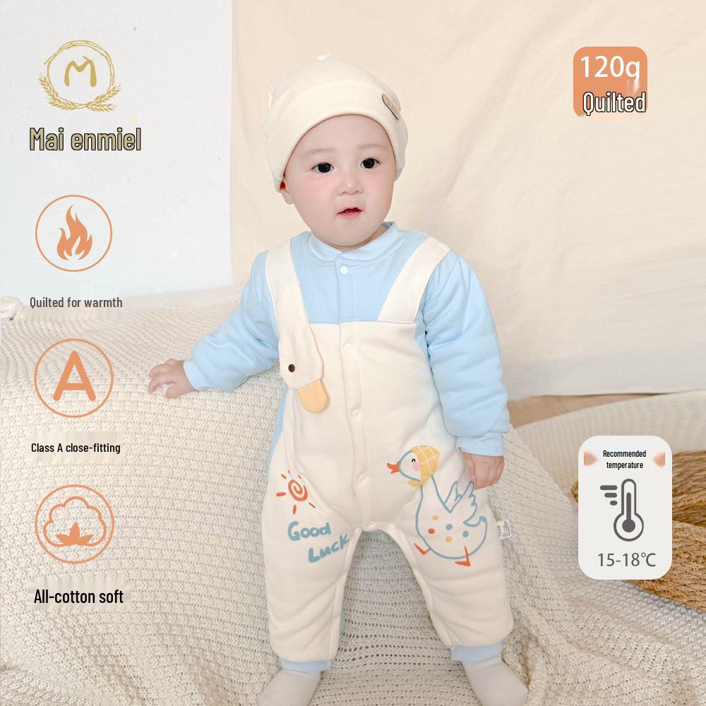 Maienmier Quilted Baby Onesie 120g - Warm Newborn Romper for Autumn/Winter, Class A.