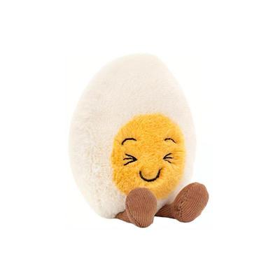 Jellycat Série Comida Divertida Boneca Calmante Ovo Cozido Feliz Boneca de Pelúcia 14cm de altura