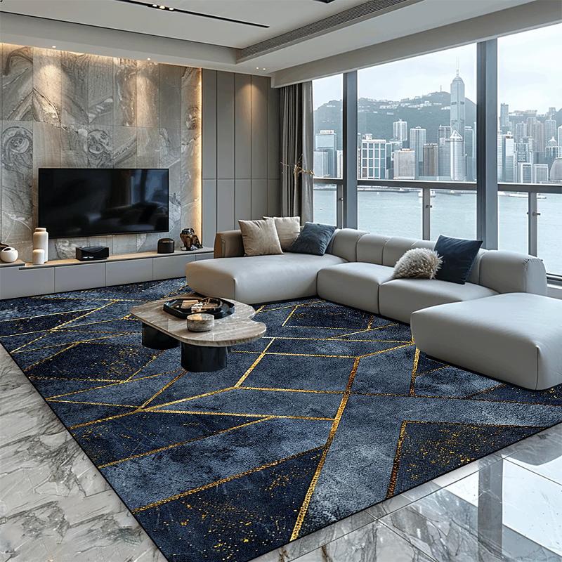 Modern Geometric Carpet Home Decoration Plush Rugs Living Room Big Size Light Rug for Bedroom Senior Sofa Tables Mat Easy Clean
