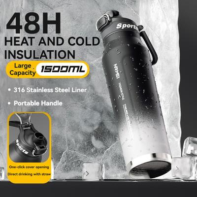 Insulated Cup Stainless Steel Outdoor Sports Water Bottle Thermal Mug Office and Home Keeps Cold and Heat Vacuum Flask