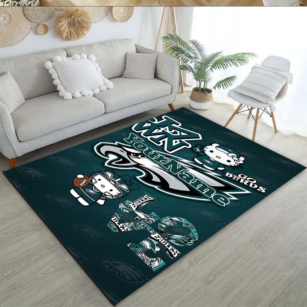 Philadelphia Eagles Customizable Name Floor Mat Suitable For Dining Room Foyer Bedrooms Decorate Room Antislip Carpet Decorate Offices