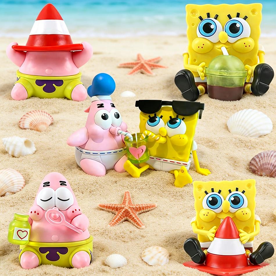 Toys Model 2027 Spongebob Action Figure Patrick Star Squidward Tentacles Delicious Crab Burger Anime Figure Collection Doll Gift