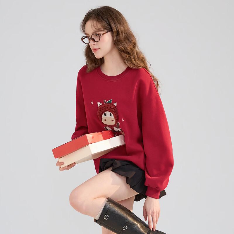 TonLion Women's Cartoon Print Round Neck Sweatshirt