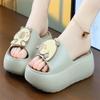 Fashion Shoes Slippers Flat Beige Heeled Sandals Platform Luxury Slides Black Designer High Rubber House Slippers Platform Shoes Slides