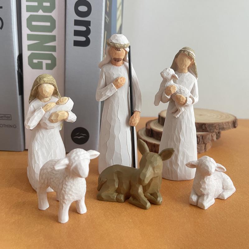 Weihnachtsserie Desktop Harz Krippe Ornament