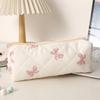 Korean Style Polka Dot Solid Pencil Case INS Aesthetic Cute Student Stationery Bag Portable Makeup Cosmetic Pouch for Travel