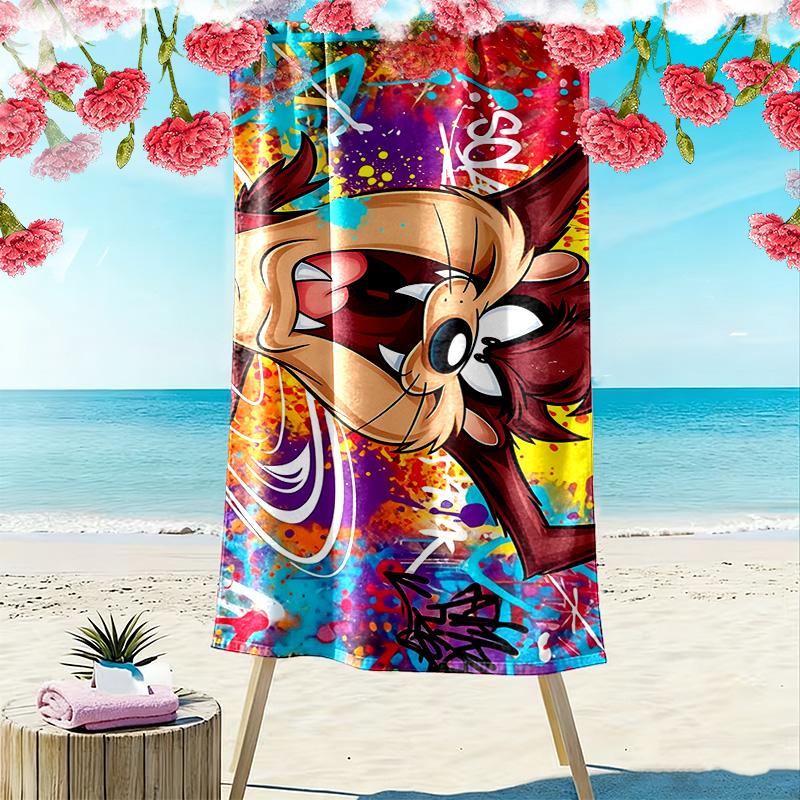 Maniac Tas Print Beach Towel, Large Soft Quick Dry Towel for Beach Camping Swimming