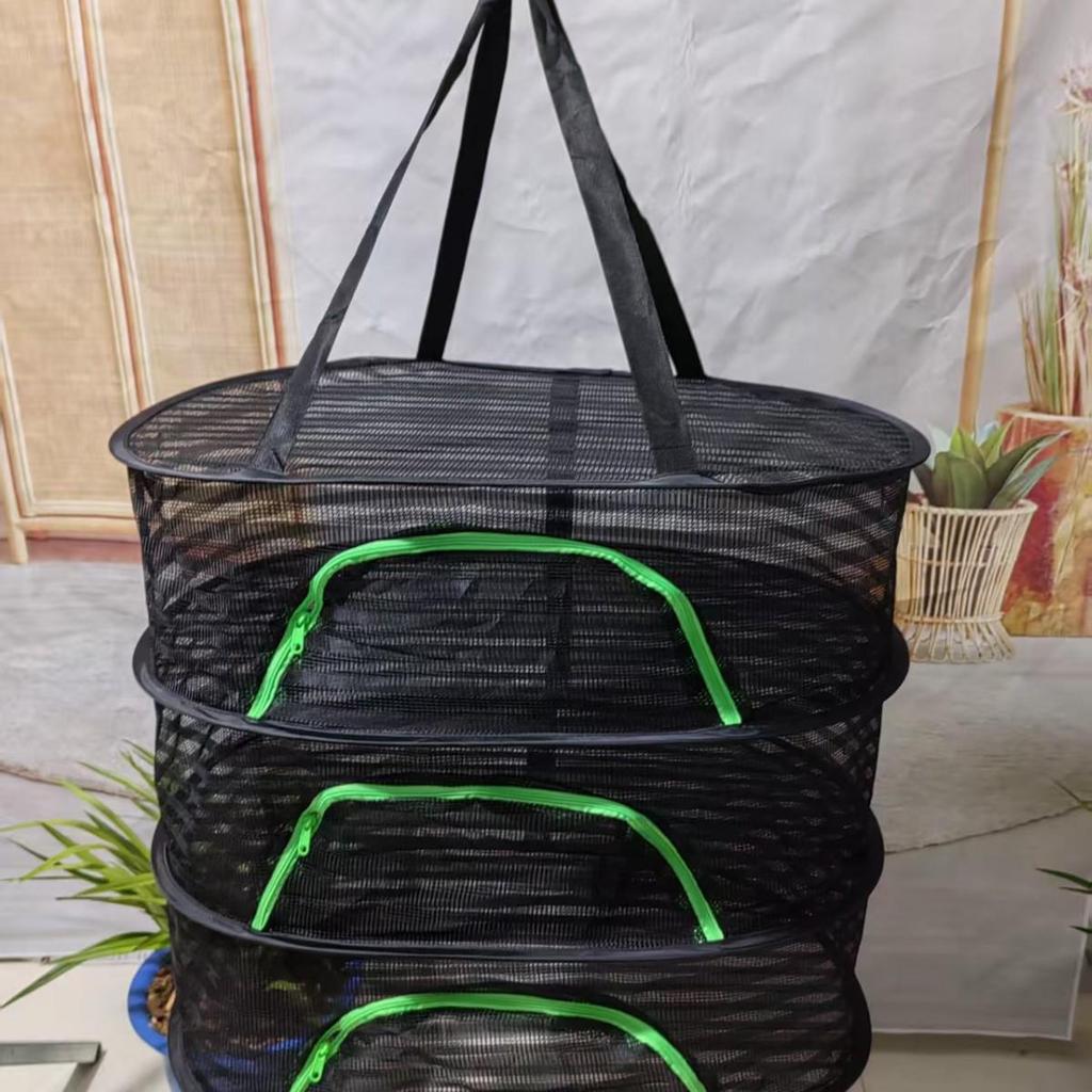 Red de Secado de Hierbas Plegable de Múltiples Capas con Cremallera