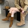 Maillard pointed boots Korean giant modified legs suede can be stacked