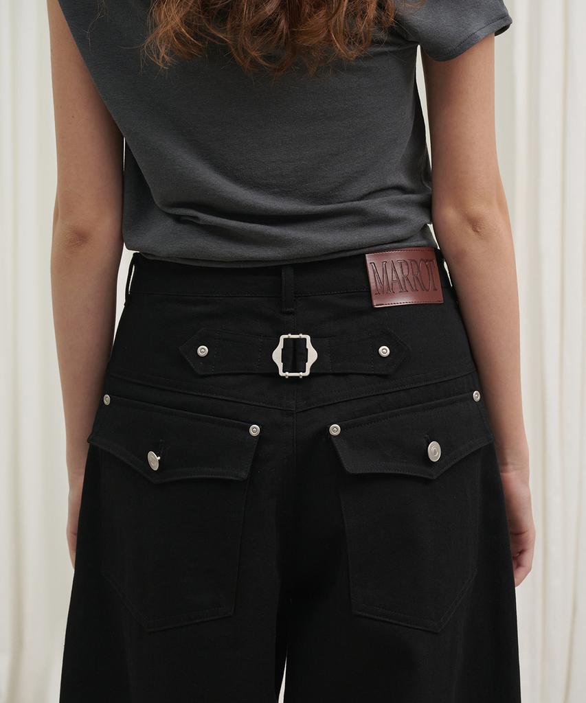 MARROT Curved Cotton Pants_Black