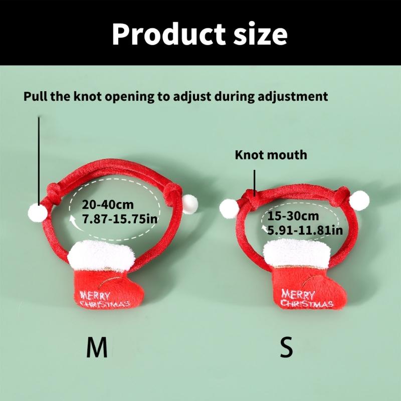 Pack of 2 Plush Pet Collars Funny Christmas Party Dogs Collar Pet Party Neckwear Cats Collar for Festival Celebration