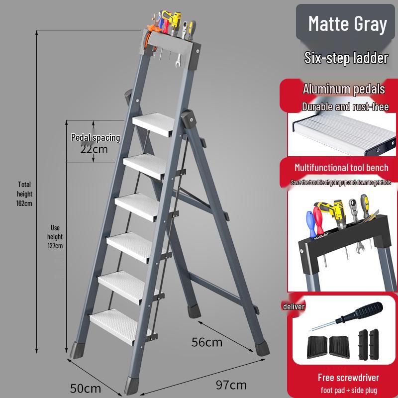 Compact Folding Multi-Functional Telescopic 4-Step A-Frame Ladder