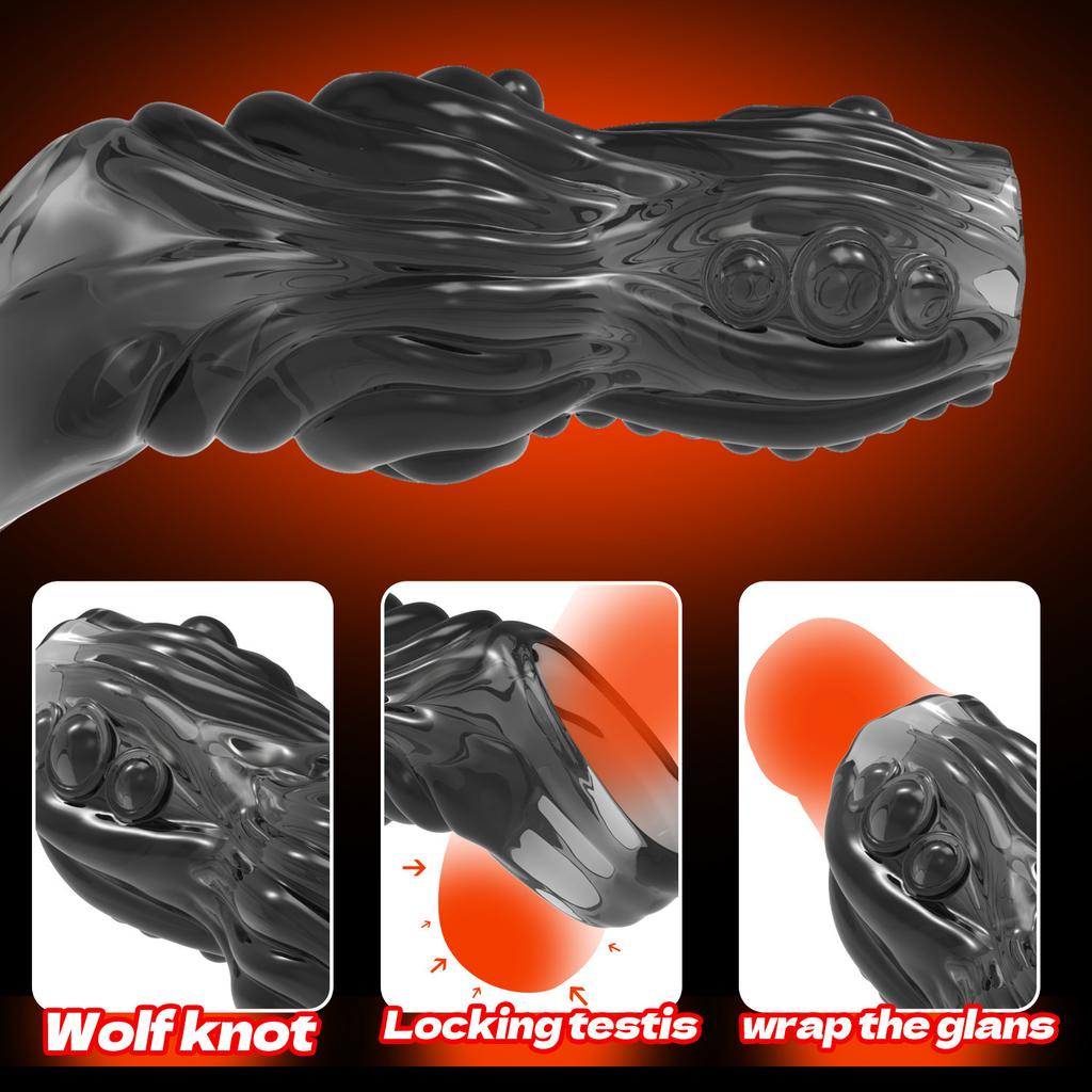 Extra Long & Thick Spiked Cock Sleeve for Men - Textured Penis Enhancer, Intensifier Sleeve for Extended Pleasure, Adult Sex Toy for Couples