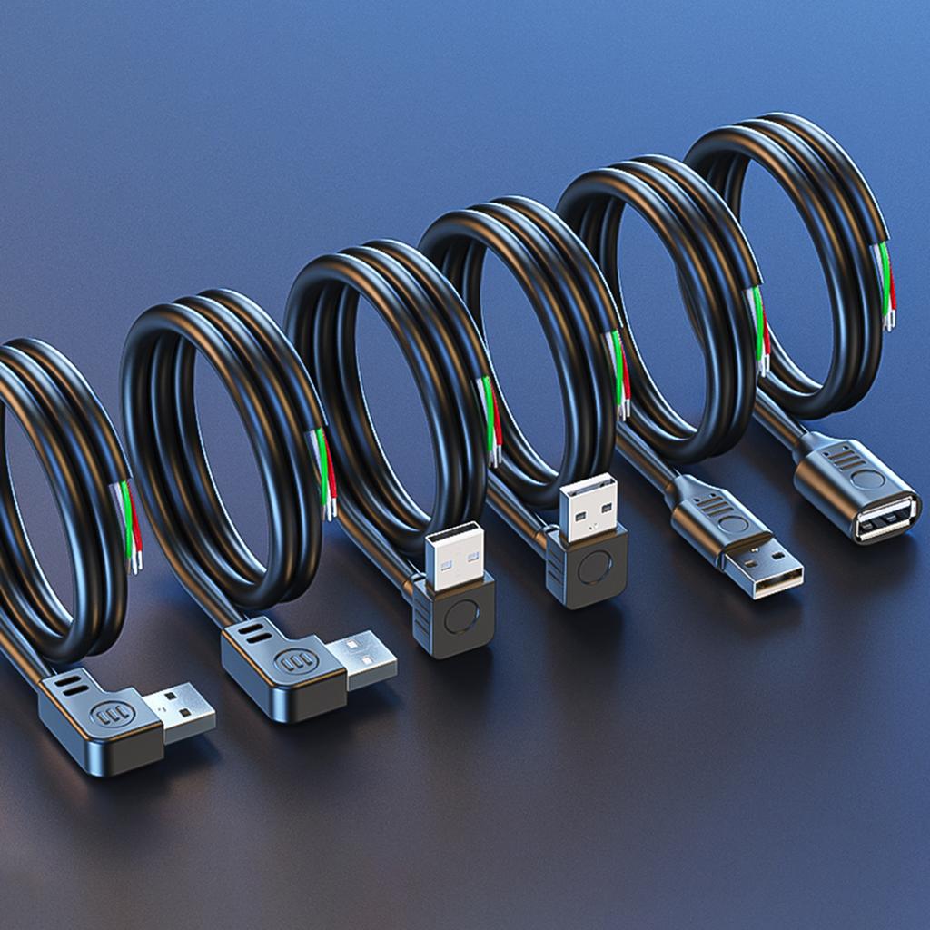USB Male Female to 4pin Bare Wire Cable, Pigtail Cable 480Mbps USB2.0 Power Data Cable Pigtail Cable