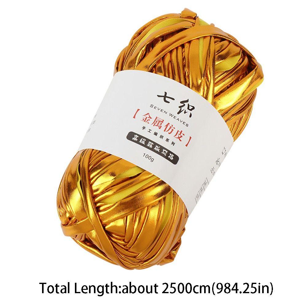 Shiny Faux Leather Yarn Elastic Crochet Yarn Craft Supplies Knitting Yarn  Sewing