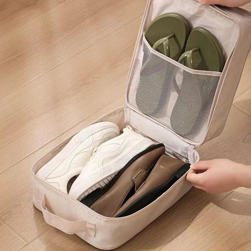Portable Shoe Bag Dustproof Waterproof Large Capacity Foldable Storage Organizer for Travel Gym Daily Use 1Pcs