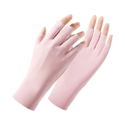 1Pair Half Finger Gloves Outdoor Cycling Finger Splitting Fashionable Commuting Thin Style Sports Style Solid Color