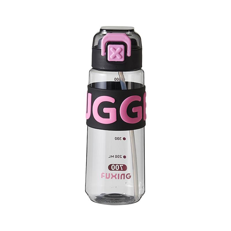 

Portable Student Summer Water Bottle, High Appearance Level Outdoor Sports Cup, One-button Pop-up Lid Straw Cup 550ml холодний колір чорний