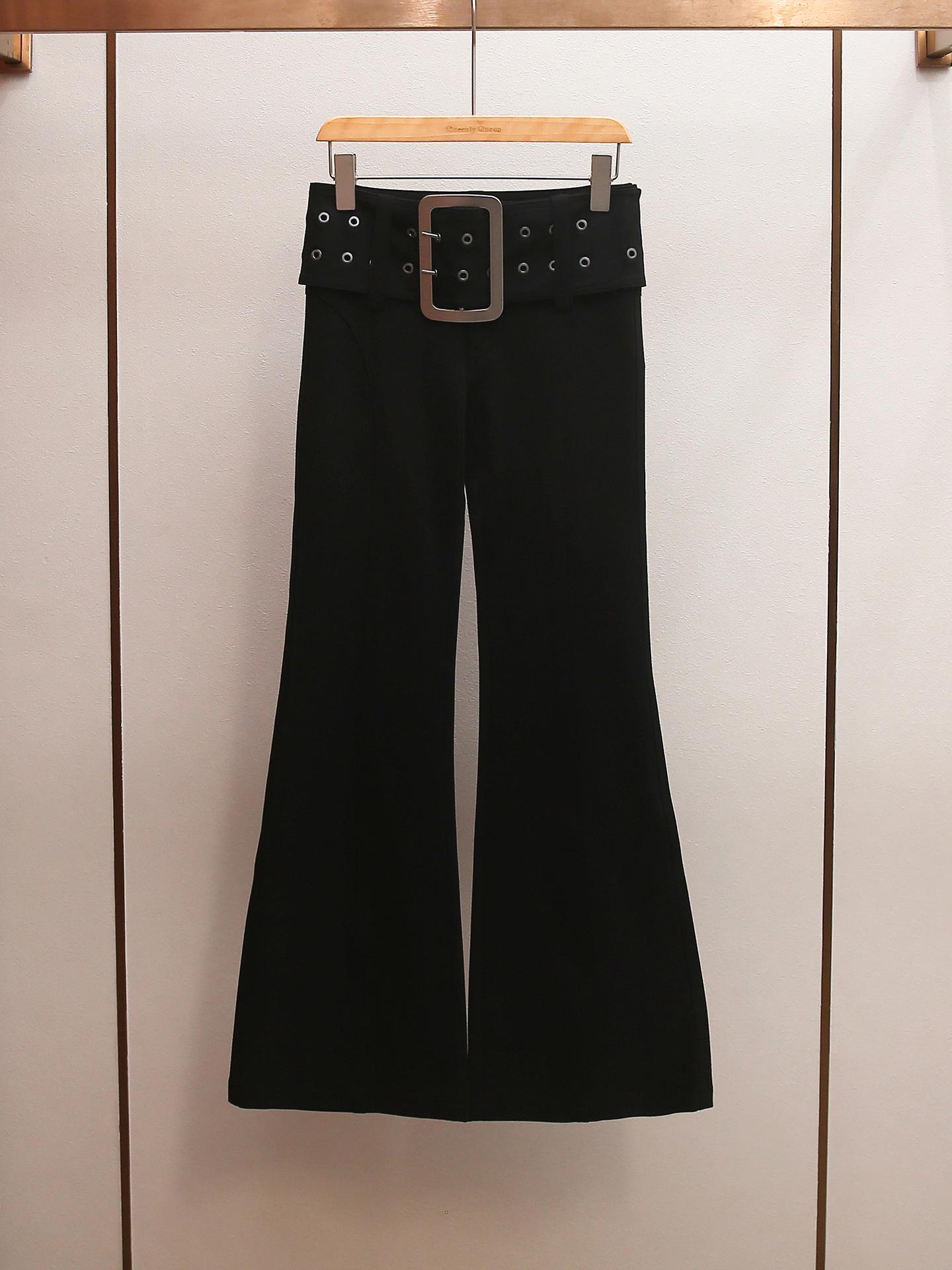 High-End Slimming Black Micro-Flare Pants - French Spicy Girl Style, Spring New Arrival Small чёрный