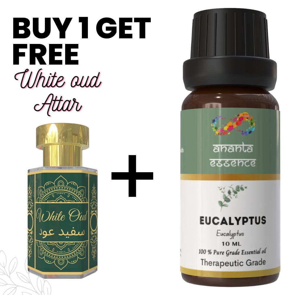 

Eucalyptus 10 ml Essential Oil for Aromatherapy & Home Fragrance with Free 5 ml White Oud Attar | Essential Oil for Diffuser