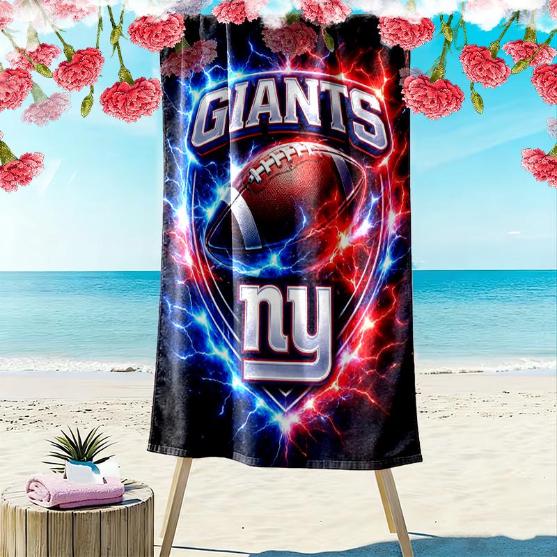 New York Giants Print Beach Towel, Large Soft Quick Dry Towel for Beach Camping Swimming