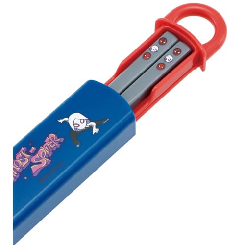 Skater Chopsticks and Chopstick Case Set for Kids, Lunch Box, 16.5cm, Made In Japan, Dishwasher Safe, Sliding, Spider-Man, Pop Comics, Boys, ABS2AMAG-