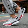 Trendy Grey Light Casual Sneakers Men Shoes Comfortable Socks Running Shoes Low Cut Breathable Mesh Large Size 46 Man Sneakers