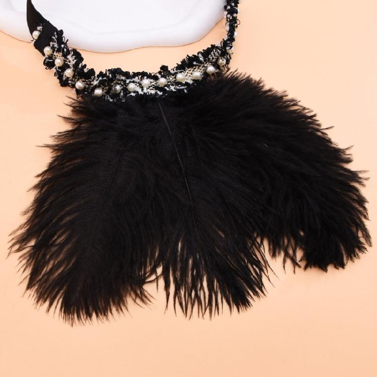 Feathered Headpiece Elastic Headband 1920s Flapper Headband Costume Accessories for Women Wedding Prom Masquerade Party