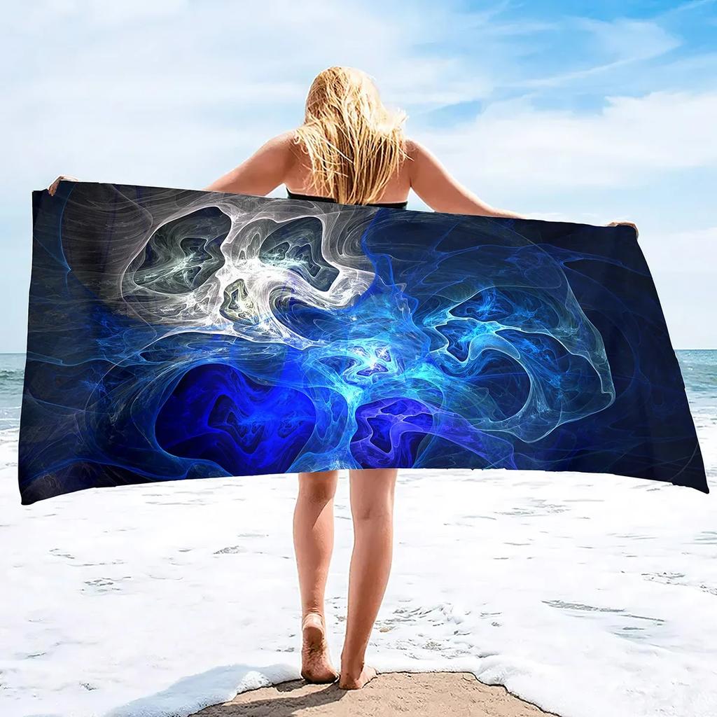 Skull Beach Towel Lightweight Terry Fabric Quick Dry Travel Absorbent Oversized Thin Towels for Pool Swimming Bath Camping