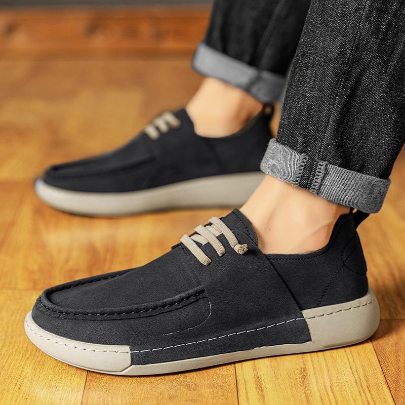 Fashion Fashion Suede Leather Men's Walking Shoes Non-slip Simple Casual Shoes Classic Male Outdoor Footwear Men New Design Driving Shoe