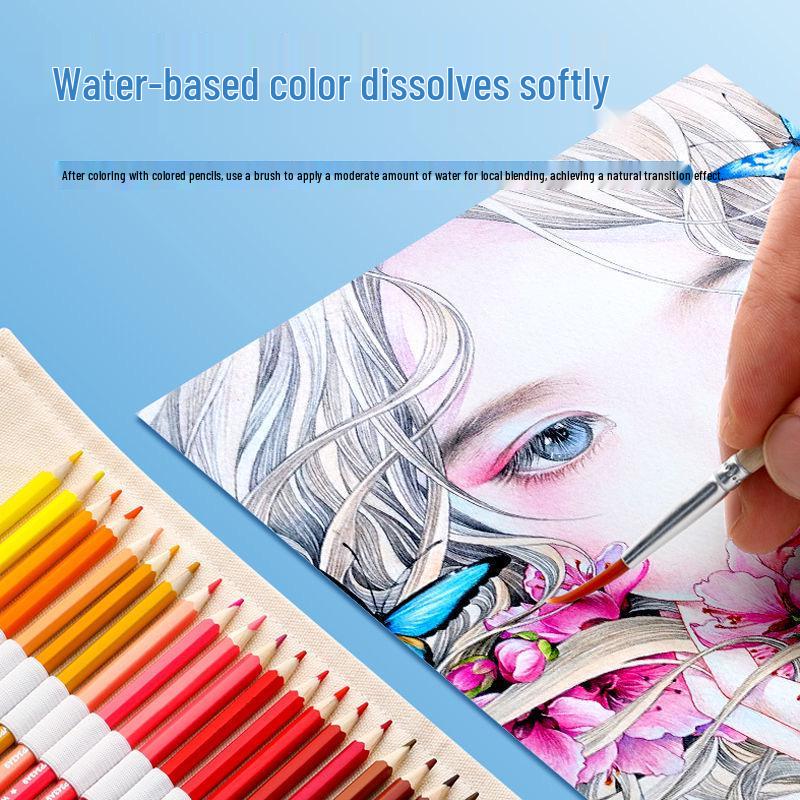 Sześciokątne Kredki Kolorowe Rozpuszczalne w Wodzie na Bazie Oleju - 12, 24, 36, 48, 72 Kolory - Zestaw do Rysowania dla Studenta