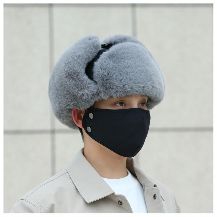 Men's Windproof Lei Feng Winter Hat with Ear Protection - Thick, Warm, and Plush for Cycling Outdoors